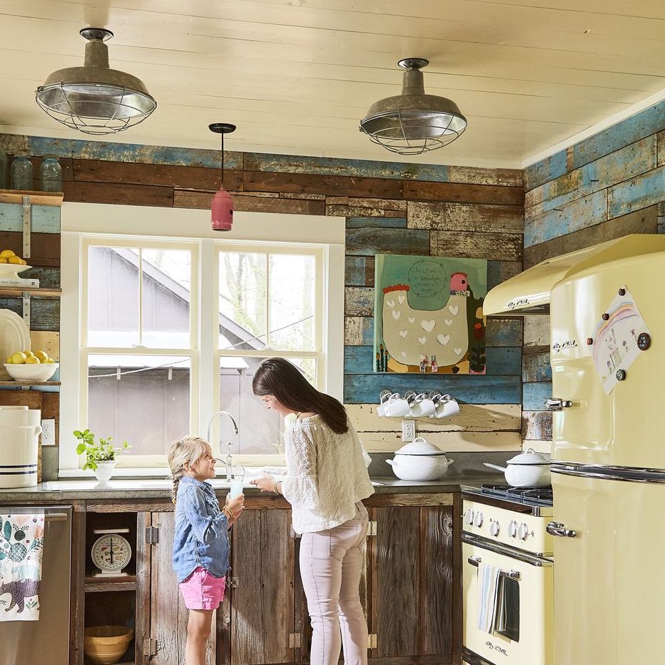 Original™ Warehouse Flush Mount Pendants | Photo Courtesy of Kelley Ash and Hovel Design Studio